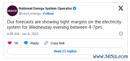 配资咨询 电力供应告急 英国发布预警信号