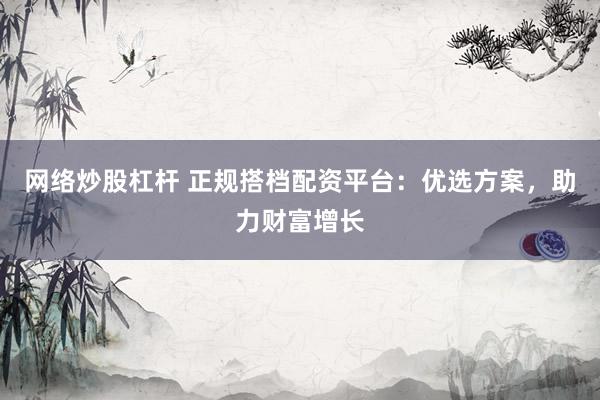 网络炒股杠杆 正规搭档配资平台：优选方案，助力财富增长
