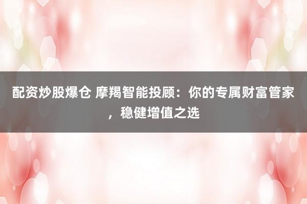 配资炒股爆仓 摩羯智能投顾：你的专属财富管家，稳健增值之选