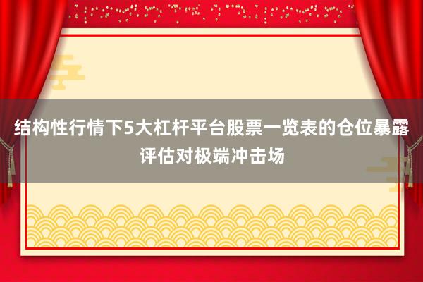 结构性行情下5大杠杆平台股票一览表的仓位暴露评估对极端冲击场
