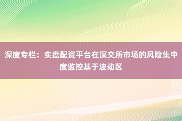 深度专栏：实盘配资平台在深交所市场的风险集中度监控基于波动区