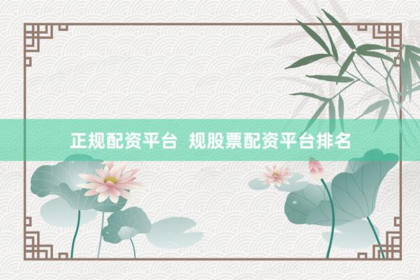 正规配资平台  规股票配资平台排名